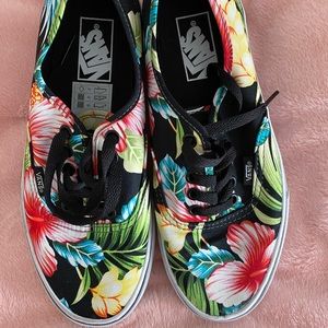 Like new Vans tropical print Vans sneakers